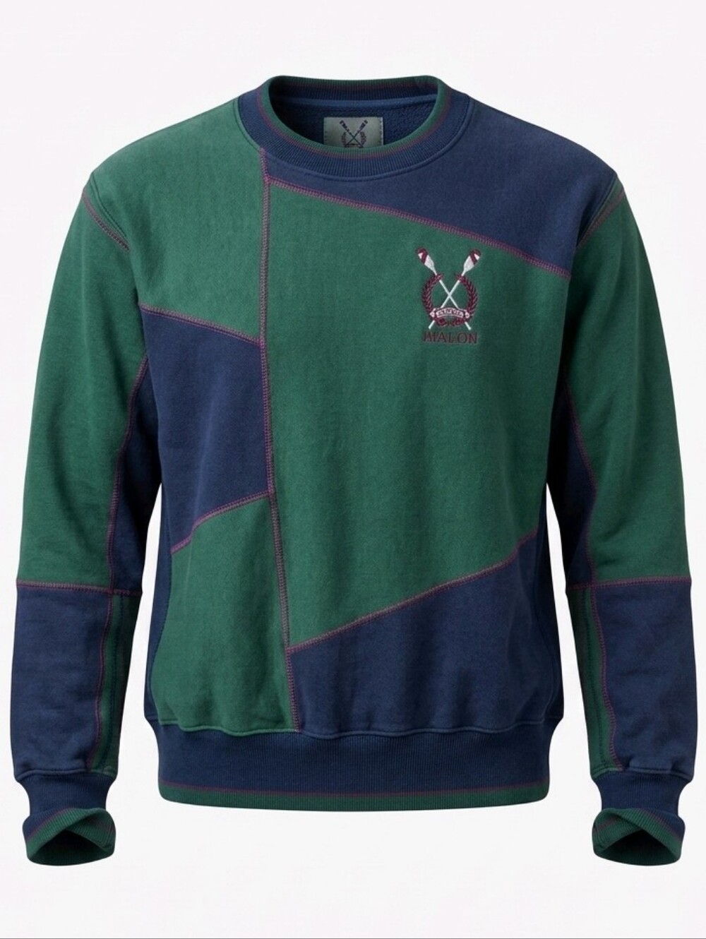 Vtg Mt Spokane Knitting Mills Sweater Mens XL Colorblock Pullover Avalon Rowing